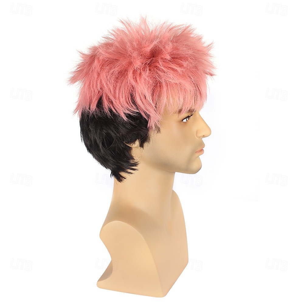 Gres Männer Rosa Schwarze Farbcos Perücke Itadori Yuji Ryomen Sukuna Cosplay Perücken Hochtemperaturfaser 2025 - $18.49 –P3