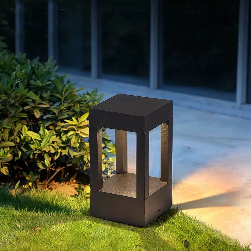 LED Outdoor Post Lights Warm White 20cm 1-Light Vintage Patio Aisle Lawn Column Lamp Villa Pillar Light Balcony Post Lantern Metal Garden Pedestal Lamp 110-240V 2026 - $107.99 –P5
