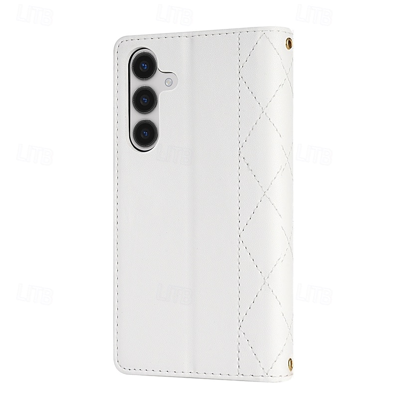 Phone Case For Samsung Galaxy S25 S24 S23 S23 FE S22 S21 Ultra Plus A55 5G A35 5G A25 A15 Wallet Case Magnetic Zipper with Lanyard Retro Geometric Pattern TPU PU Leather 2025 - $21.99 –P12