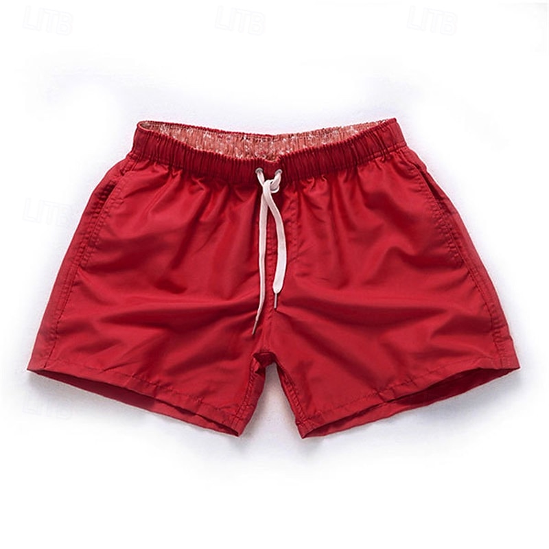 Herre Surfeshorts Badeshorts Snorer Elastisk midje Elastisk snordesign Ensfarget Hurtigtørkende Sport Kort Daglig Ut på byen Strand Gatemote Fritid Svart Hvit Mikroelastisk 2025 - $10.49 –P8