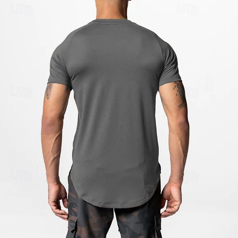 Муж. Футболка для бега Спортивная рубашка С короткими рукавами Футболка Футболка Повседневные Одежда для спорта и отдыха Однотонный Быстровысыхающий Мягкий Дышащий 2026 - $16.49 –P7