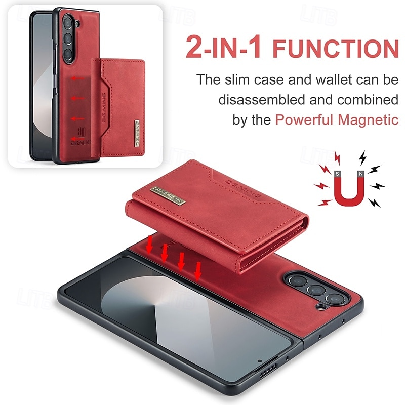 Phone Case For Samsung Galaxy Z Fold 7 Z Fold 6 Z Fold 5 Z Fold 4 Z Fold 3 Back Cover with Stand Holder Detachable Magnetic Retro TPU PC PU Leather 2026 - $21.99 –P7