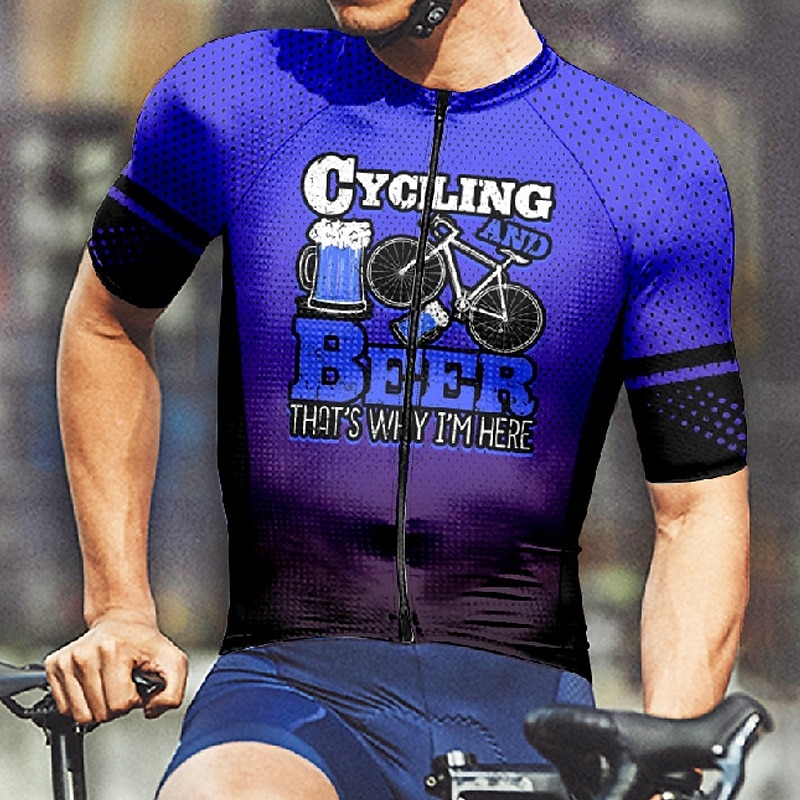 Pánské Cyklodres Krátký rukáv Kolo Tričko Dres se 3 zadními kapsami Horská cyklistika Prodyšné Rychleschnoucí Anatomický design Odvod Červená Modrá Fialová Spád Sportovní Oblečení 2025 - $30.99 –P19