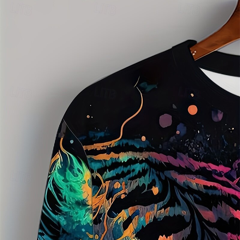 Boys 3D Graphic Tiger Sweatshirt Long Sleeve Spring Fall Fashion Basic Kids 4-12 Years Crew Neck Outdoor Casual Daily Regular Fit 2025 - $16.49 –P3
