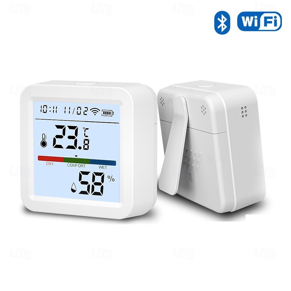 termometro igrometro termometro intelligente per la casa lcd retroilluminato con supporto staccabile sensore di umidità della temperatura digitale monitoraggio in tempo reale registrazione zigbee wifi del 2025 a $28.99 –P17