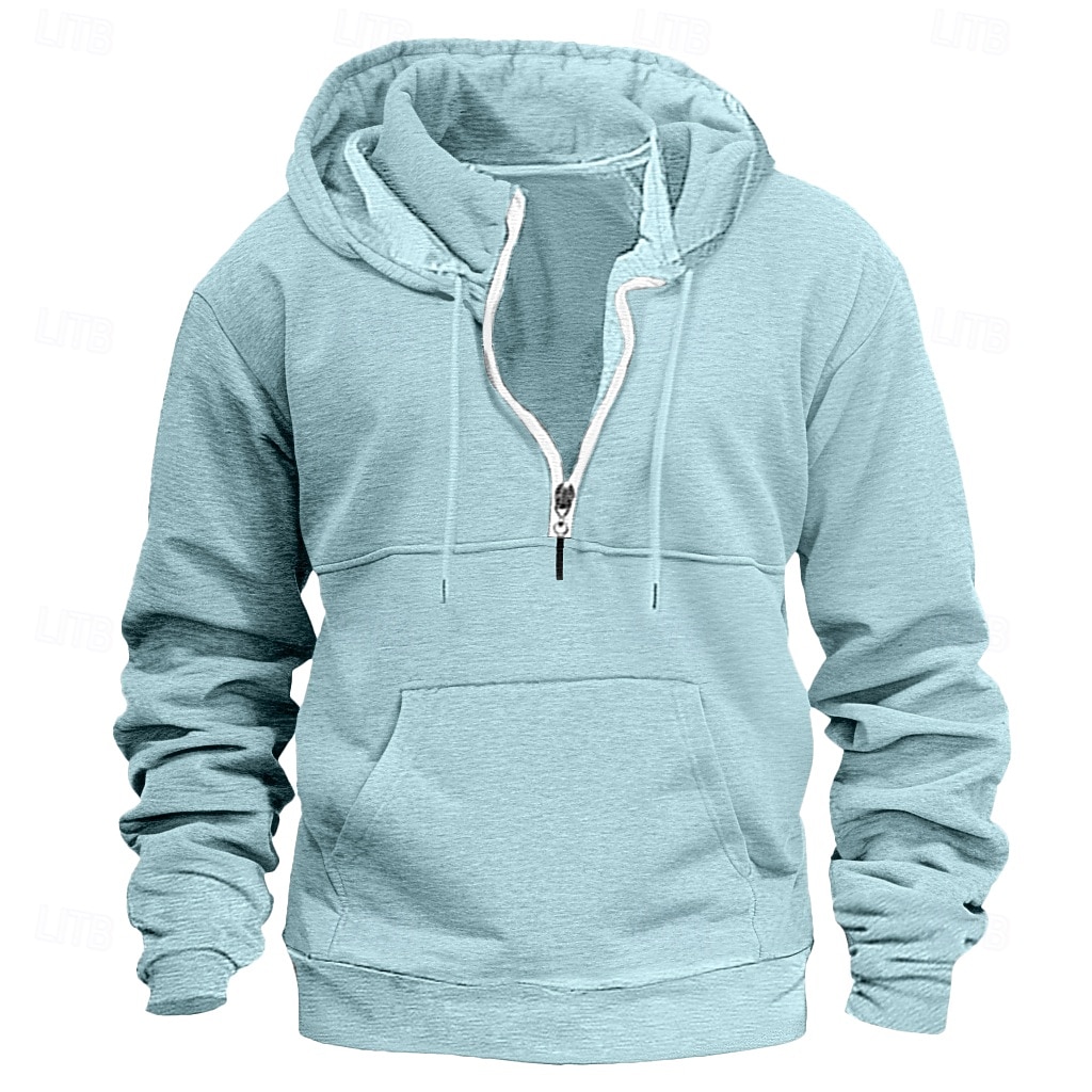 Per uomo Felpa con cappuccio Felpa con cappuccio e cerniera a un quarto Felpa con cappuccio tattica Compatto Nero Vino Blu marino Verde scuro Cachi Con cappuccio Liscio Sportivo Giornaliero Per eventi del 2025 a $27.99 –P11