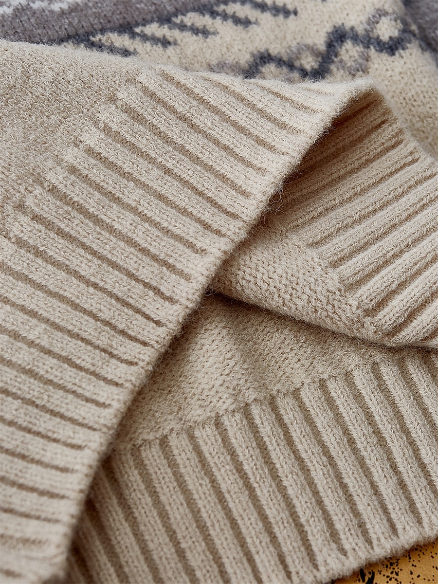 Femme Pull Chandail Pull Pull décontracté Rétro Vintage Décontractées Flexible Géométrique A côtes Col V Tricoté manche longue Hauts réguliers Tricoter Extérieur du quotidien Fin de semaine Kaki de 2025 ? $52.99 –P3