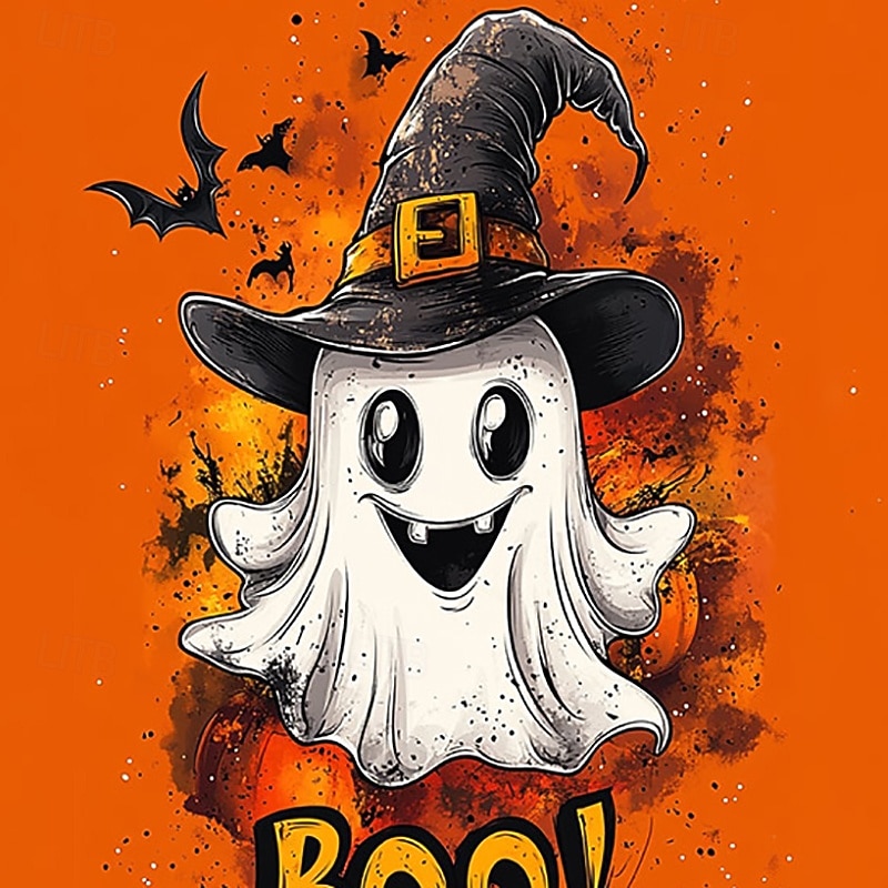 Halloween Voor meisjes 3D Grafisch Geest T-shirt Korte mouw Zomer Lente Modieus Basic Polyester Kinderen 4-12 jaar Strakke ronde hals Buiten Casual Dagelijks Normale pasvorm 2025 - $10.99 –P2