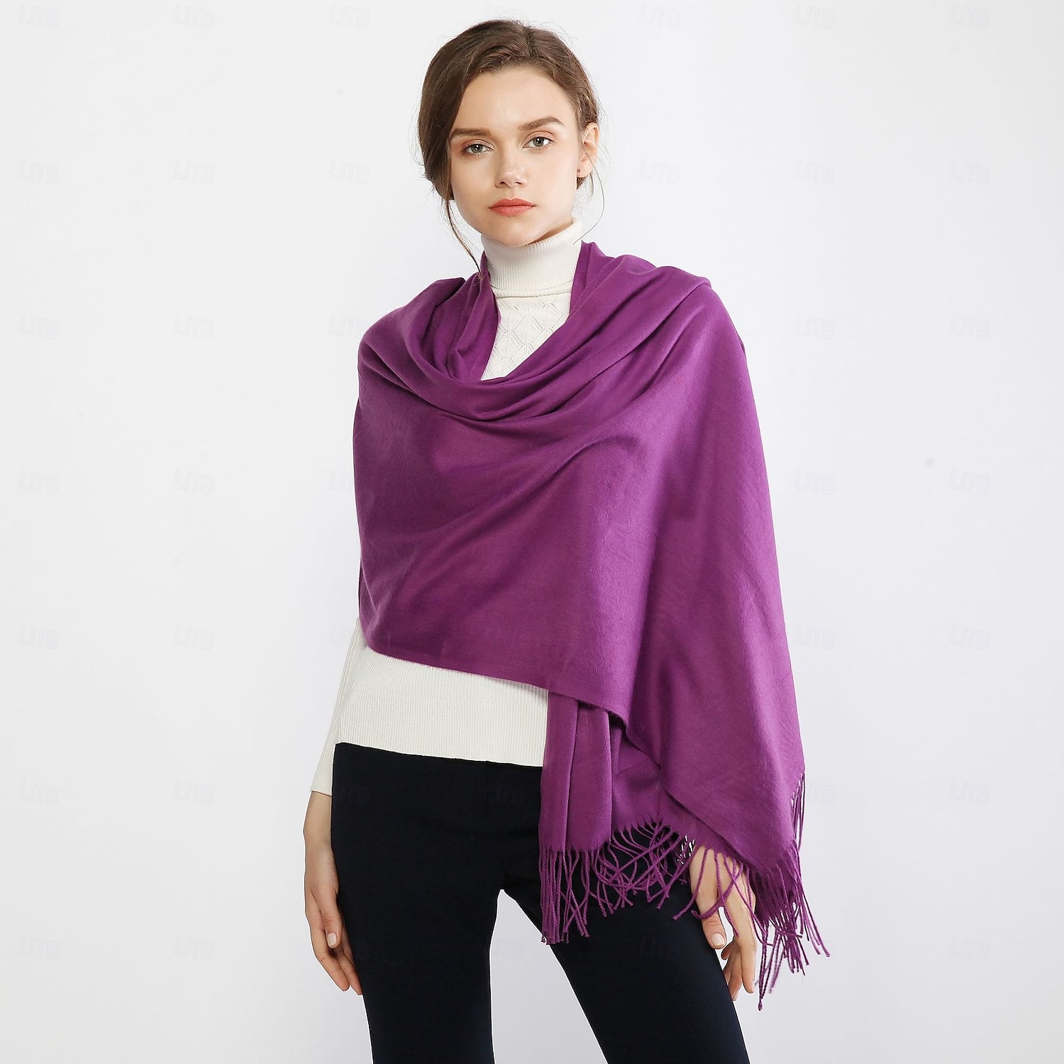 kvinners skjerf pashmina sjal og omslag til kveldskjole brudepike bryllup brude vinter varme lange store skjerf 2025 - $24.99 –P26