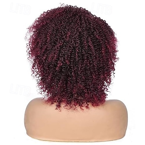 parrucche corte ricce crespe parrucca afro riccia con parte laterale per donne nere parrucche sintetiche afroamericane twist out del 2025 a $20.99 –P4