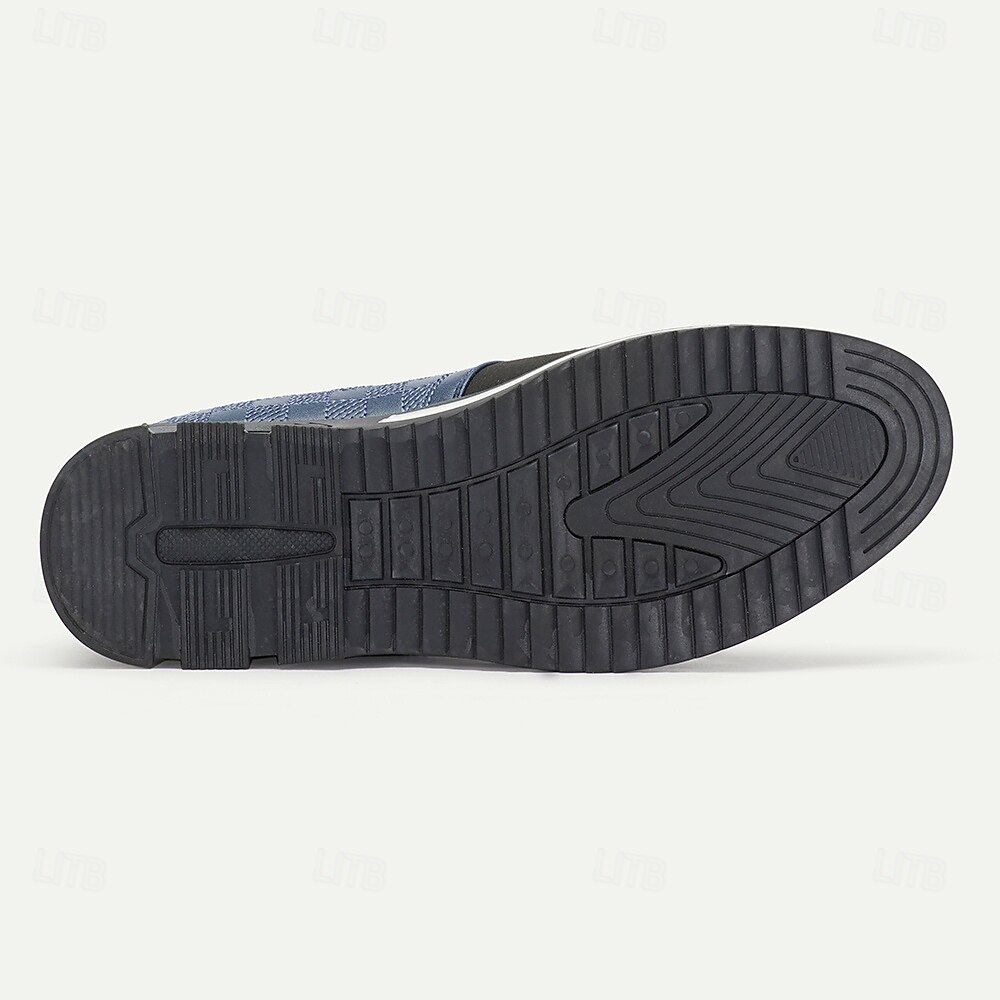 scarpe oxford da uomo con motivo a quadretti marrone e nero con suola comoda, perfette per l'uso casual e quotidiano del 2025 a $46.99 –P5