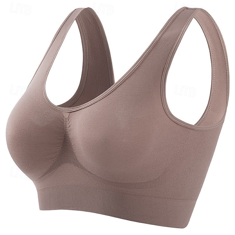 Mulheres Sustentação Leve Sutiã Esportivo Sutiã de corrida Sem costas Good Top Acolchoado Ginástica Esportes Relaxantes Corrida Respirável Leve Macio Preto Branco Rosa claro Cor Sólida de 2025 por $13.49 –P7