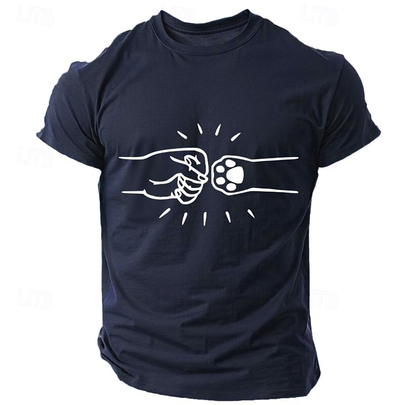 Hombre Huella / Pata Camiseta Camiseta superior 100% Algodón Manga Corta Gráfico Camisa Negro Verde Ejército Azul Oscuro Camiseta cómoda Calle Deporte Ropa de diseñador de moda 2025 - $15.99 –P2