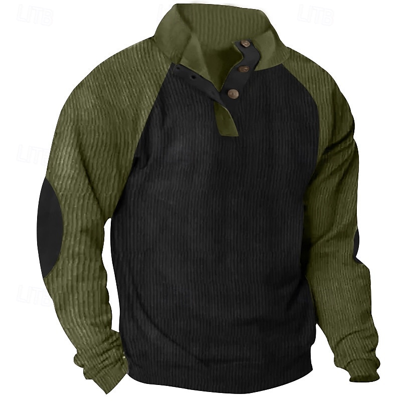 Hombre Sudadera Sudadera con un cuarto de cremallera Albaricoque Negro Vino Verde Ejército Rojo Media cremallera Bloque de color Deporte Diario Festivos Pana Ropa de calle Básico Casual Primavera 2025 - $23.99 –P2