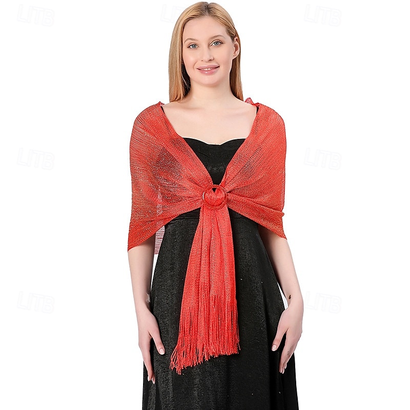 châle en soie or et argent avec boucle, groupe de mariée et demoiselle d'honneur, soirée dansante, robe de mariée, robe de soirée, châle pour femme de 2025 ? $22.99 –P18