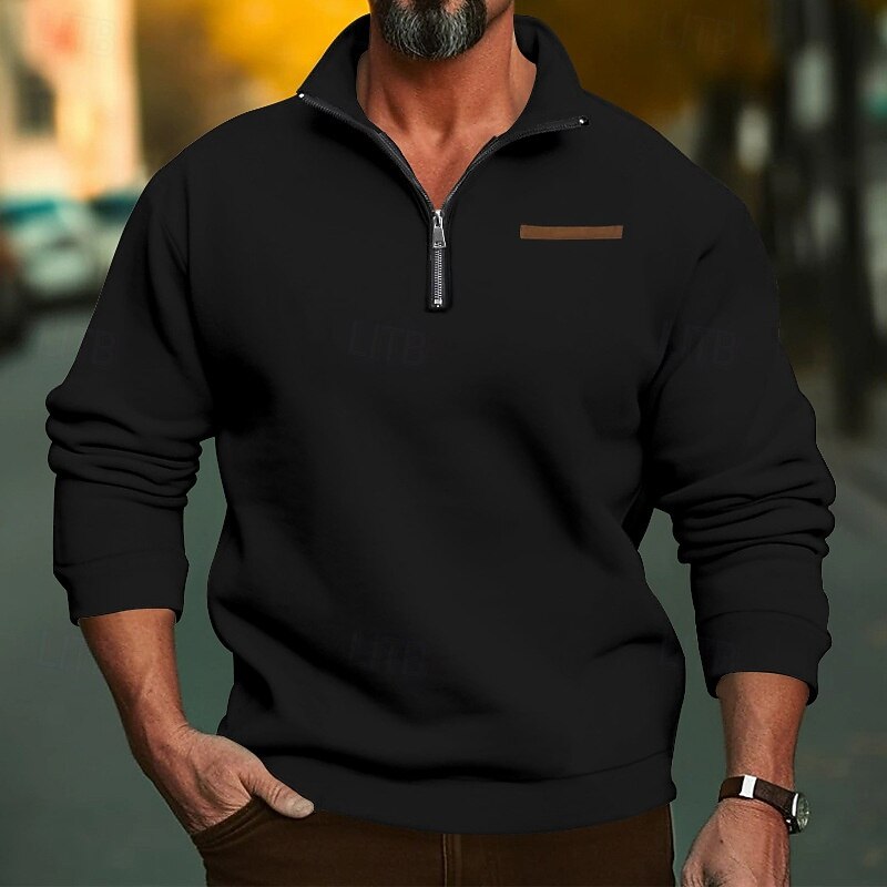 Per uomo Maglia Felpa con zip corta Aalbicocca Nero Bianco Vino Rosso Mezza zip Semplice Sport & Outdoor Quotidiano Ferie Poliestere Streetwear Essenziale Casual Autunno & Inverno Abbigliamento Felpe del 2026 a $28.99 –P5