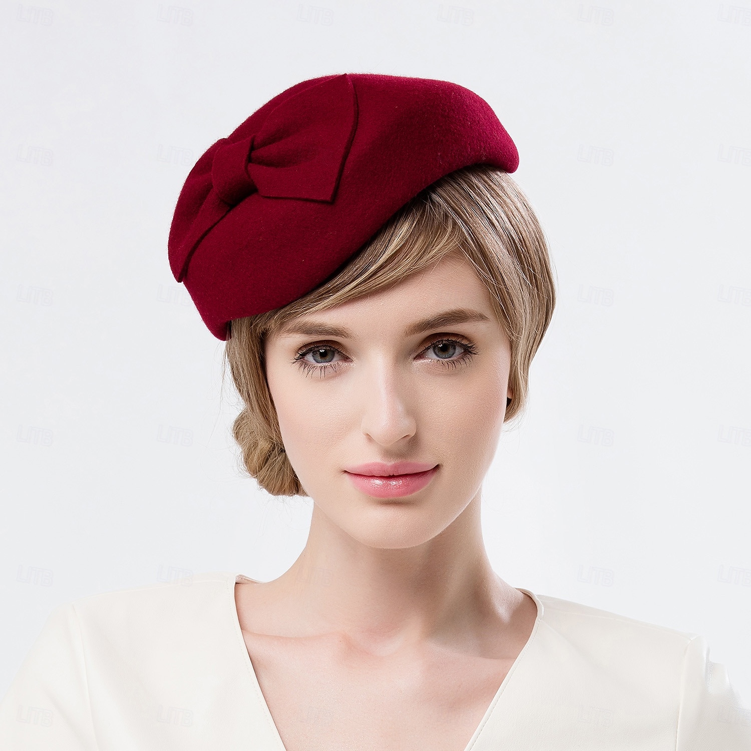 Hats 100% Wool Beret Hat Saucer Hat Wedding Tea Party Elegant Wedding With Bowknot Pure Color Headpiece Headwear 2025 - $39.99 –P7