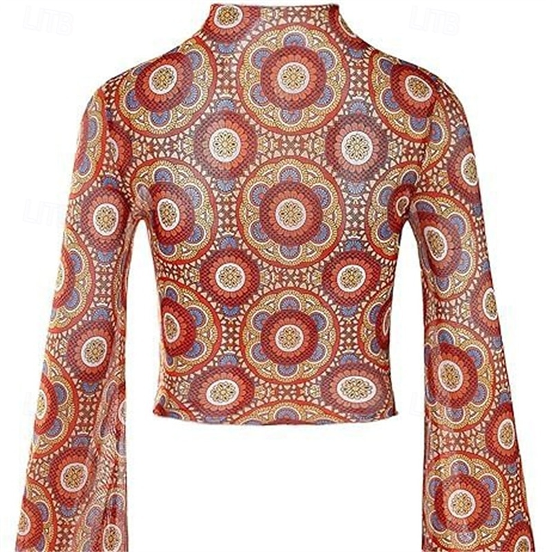 Retrò Vintage Anni '70 Disco Crop Top Hippie Stampa Per donna Giorno dei Re Mascherata Festa / Sera Parata dell'Orgoglio Mese dell'orgoglio Adulti Top del 2025 a $17.99 –P1