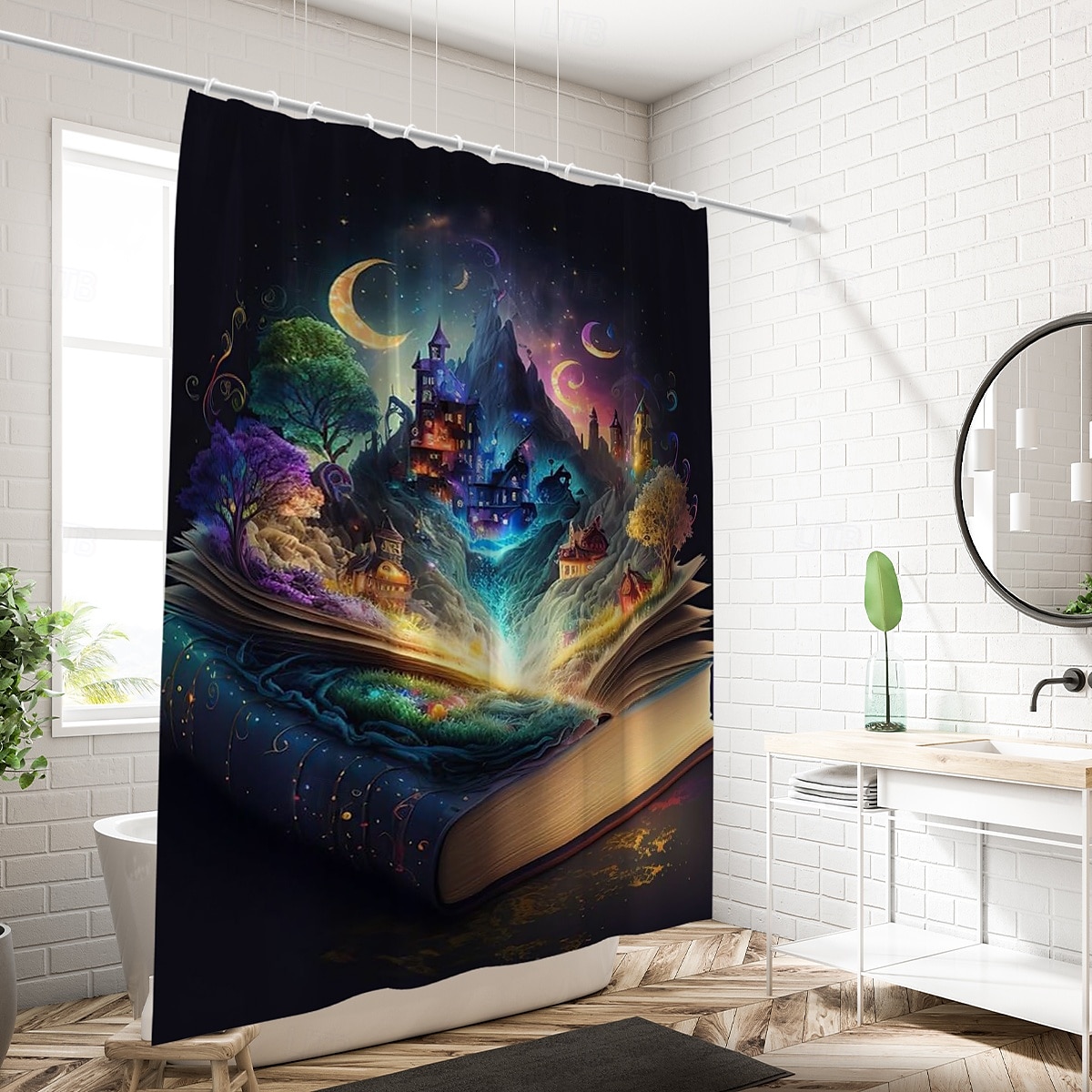 Rideau de douche avec crochets 180cm*180cm(70"*70") polyester lavable imperméable motif paysage peinture à l'huile Van Gogh Arbre de Vie de 2025 ? $19.99 –P3