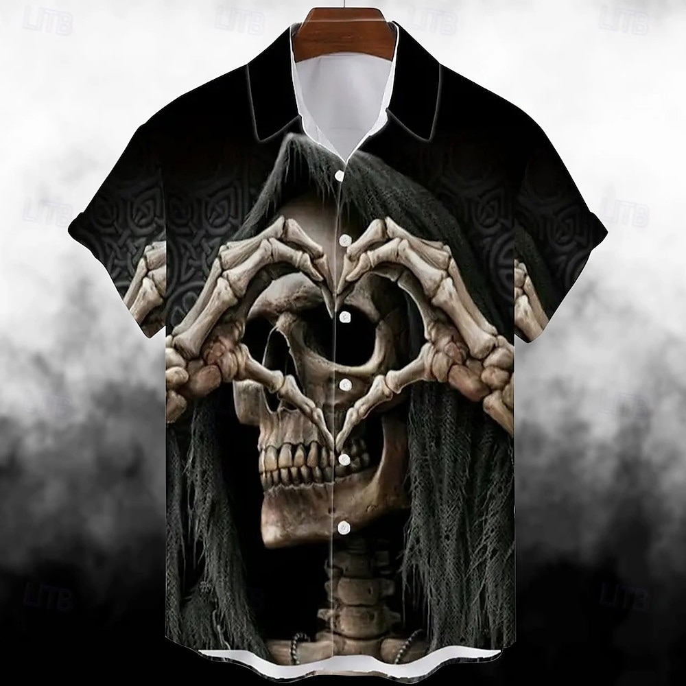 Víspera de Todos los Santos Calavera Calabaza Camisas hawaianas Camisa hawaiana Estampado Para Hombre Adulto Víspera de Todos los Santos Carnaval Mascarada Impresión 3D Fiesta Víspera de Todos los 2025 - $16.49 –P3