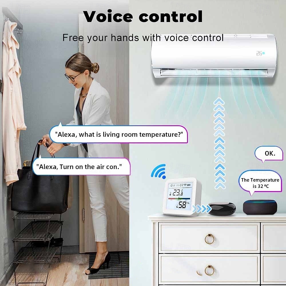 termometro igrometro termometro intelligente per la casa lcd retroilluminato con supporto staccabile sensore di umidità della temperatura digitale monitoraggio in tempo reale registrazione zigbee wifi del 2025 a $28.99 –P8