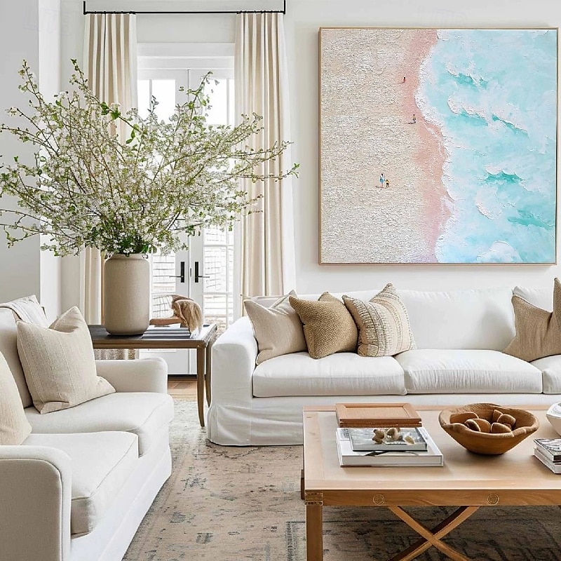 roze zeegezicht schilderen handgemaakte zeegezicht kunst impasto olieverfschilderij board wave olieverf strand olieverf hand geschilderd kunstwerk landschap olieverfschilderijen 2025 - $116.99 –P6