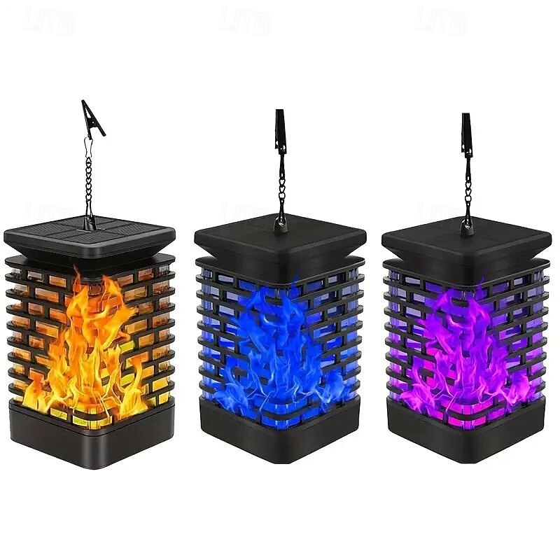 1/2pcs Solar Flame Lights Outdoor IP65 Waterproof Flashing Flame Light Solar Lantern Outdoor Hanging Light for Garden Patio Access Deck Yard Pathway Halloween Christmas Party Decoration 2025 - $44.99 –P5