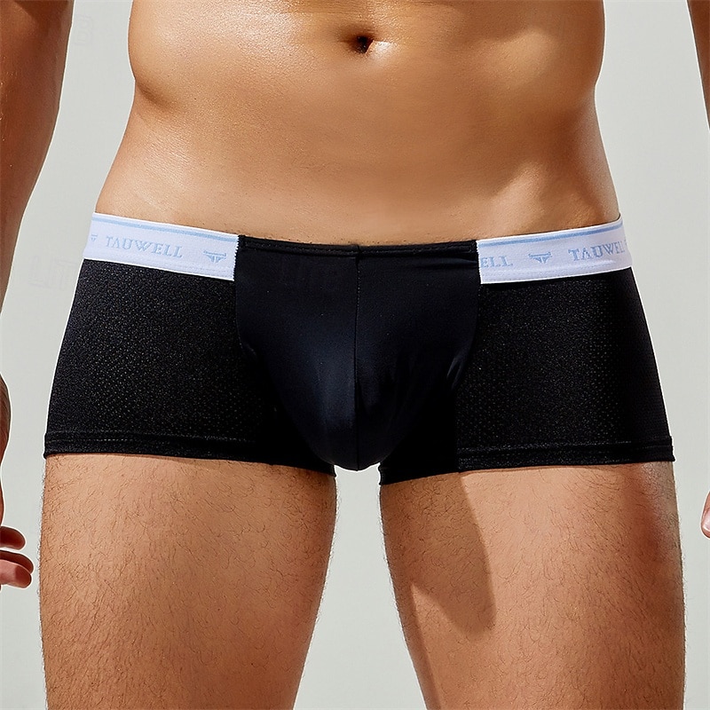 Men's 1 PCS Boxers Underwear Boxer Shorts Patchwork Nylon Breathable Soft Comfortable Color Block Mid Rise Black White 2025 - $10.49 –P6