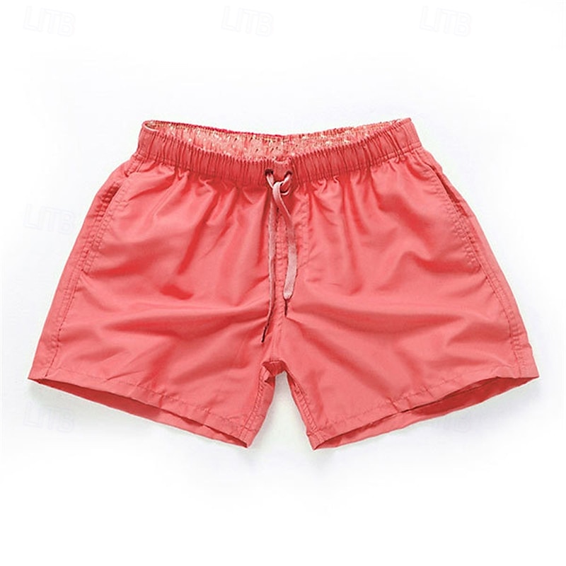 Herre Surfeshorts Badeshorts Snorer Elastisk midje Elastisk snordesign Ensfarget Hurtigtørkende Sport Kort Daglig Ut på byen Strand Gatemote Fritid Svart Hvit Mikroelastisk 2025 - $10.49 –P15