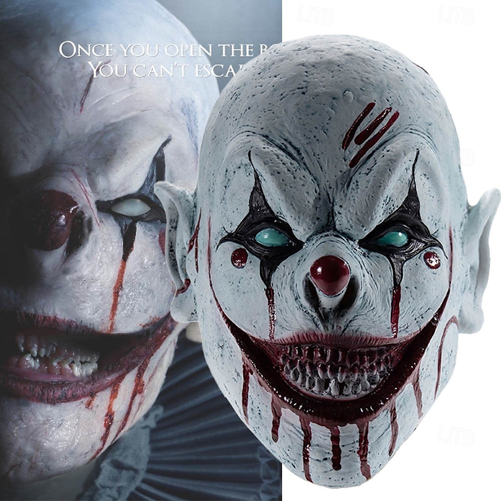 Killerclown Böser Clown Maske Haloween Figuren Erwachsene Herren Damen Grusel Gruseliges Kostüm Halloween Halloween Karneval Einfaches Karnevalskostüm 2025 - $29.99 –P1
