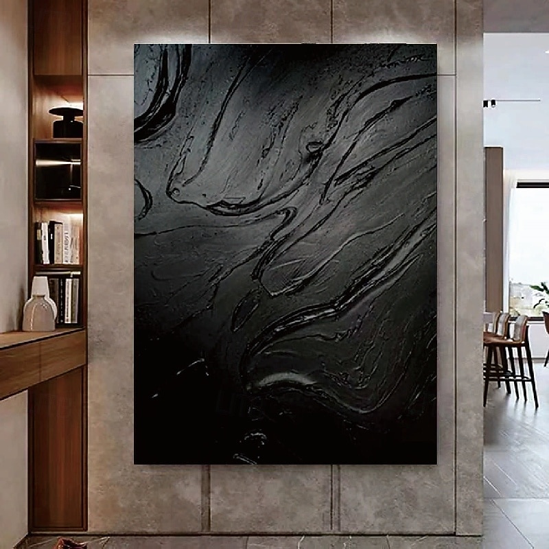abstraktes schwarzes Ölgemälde handgemachtes Wabi Sabi Ölgemälde handgemachte Wandkunst beige abstraktes Gemälde auf Leinwand ein Paar beige Textur Wandkunst neutrale abstrakte Wandkunst Boho Wal 2025 - $116.99 –P5