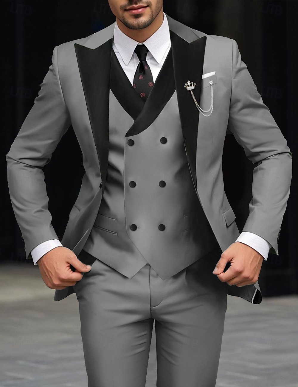 Men's Wedding Prom Party Suits Sage Light Grey Daily Party Solid Colored Tailored Fit 3 Piece Single Breasted One-button 2025 - $142.99 –P4