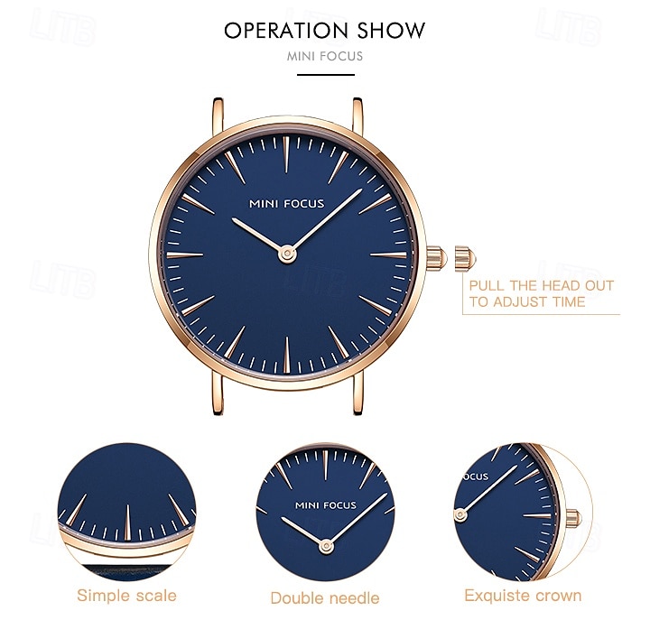 MINI FOCUS Women Quartz Watch Wrist Watch Creative Large Dial Waterproof Business Waterproof Leather Watch 2025 - $32.99 –P5