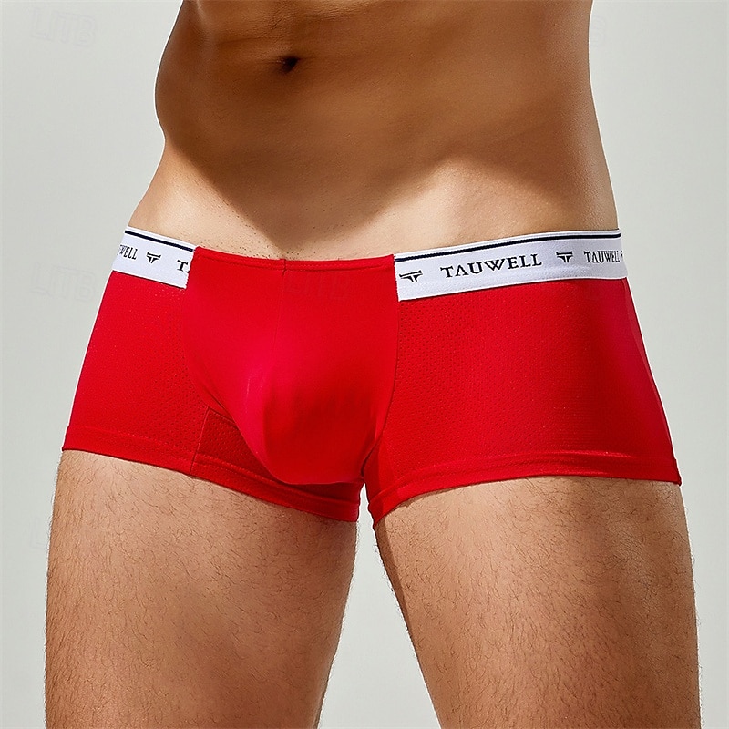 Men's 1 PCS Boxers Underwear Boxer Shorts Patchwork Nylon Breathable Soft Comfortable Color Block Mid Rise Black White 2025 - $10.49 –P14