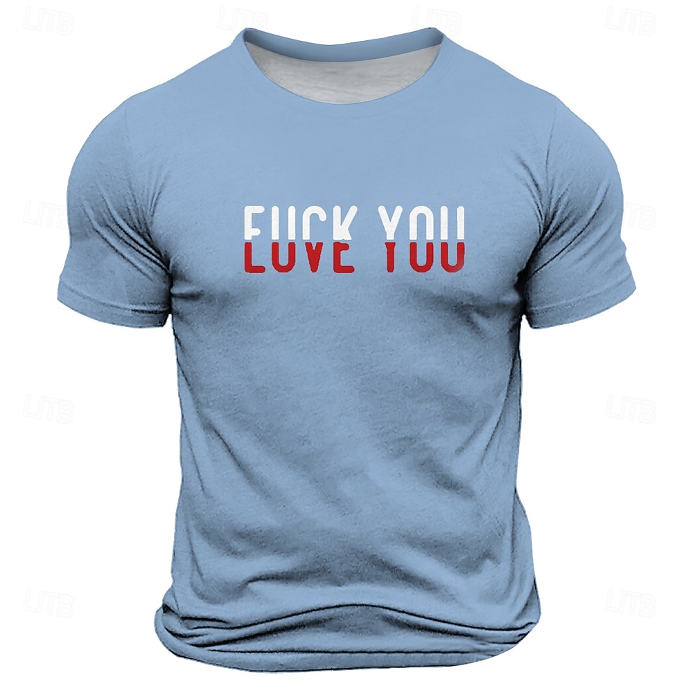 Maglietta Rude Offensiva Divertente Slang da Uomo Maglietta a Maniche Corte Maglietta 3D Stampa Collo Rotondo Quotidiana Athleisure Strada Sport All'aperto Blu Chiaro Nero Blu Estate Primavera del 2026 a $17.49 –P5