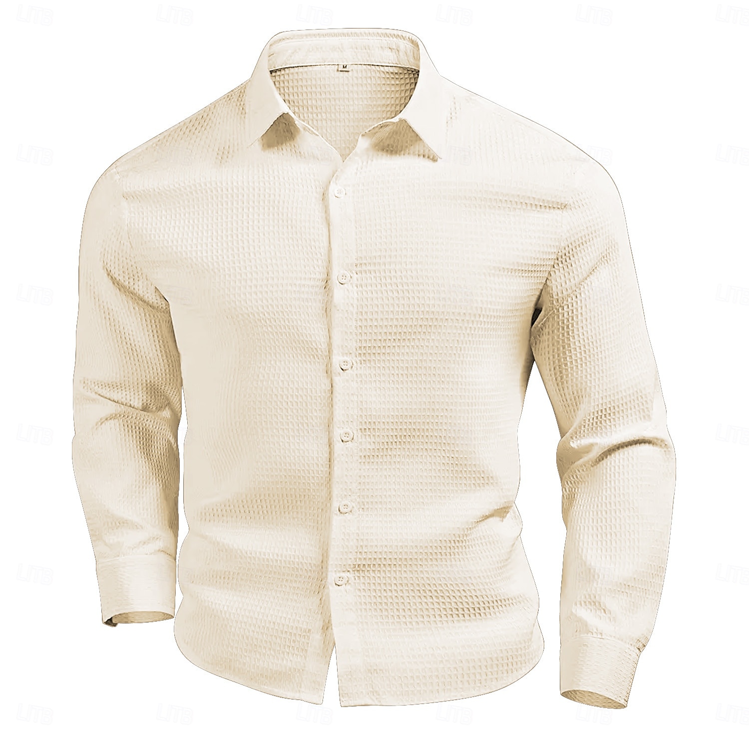 Herren Waffelhemd Sommerhemd Freizeithemd Waffelstrickhemd Weiß Hellgrün Rosa Dunkelgray Aprikose Langarm Mode Einfarbig Umlegekragen Urlaub Ferien Bekleidung Baumwolle Mode Arbeit Lässig Bequem 2025 - $25.99 –P4