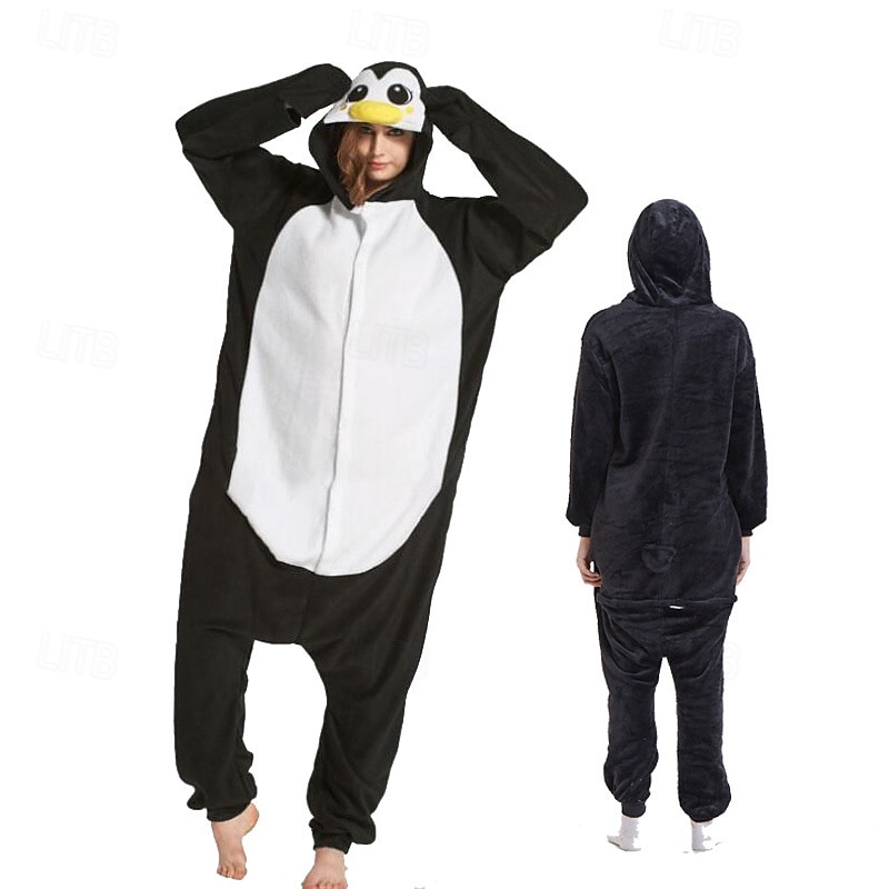 Aikuisten Eläin Onesie-asu Karnevaali puku Piirretty Pingviini Pyjamahaalarit Kigurumi Pyjama Viehätys Hauska puku varten Miehet ja naiset Karnevaali Sarjakuva 2025 - $44.99 –P2