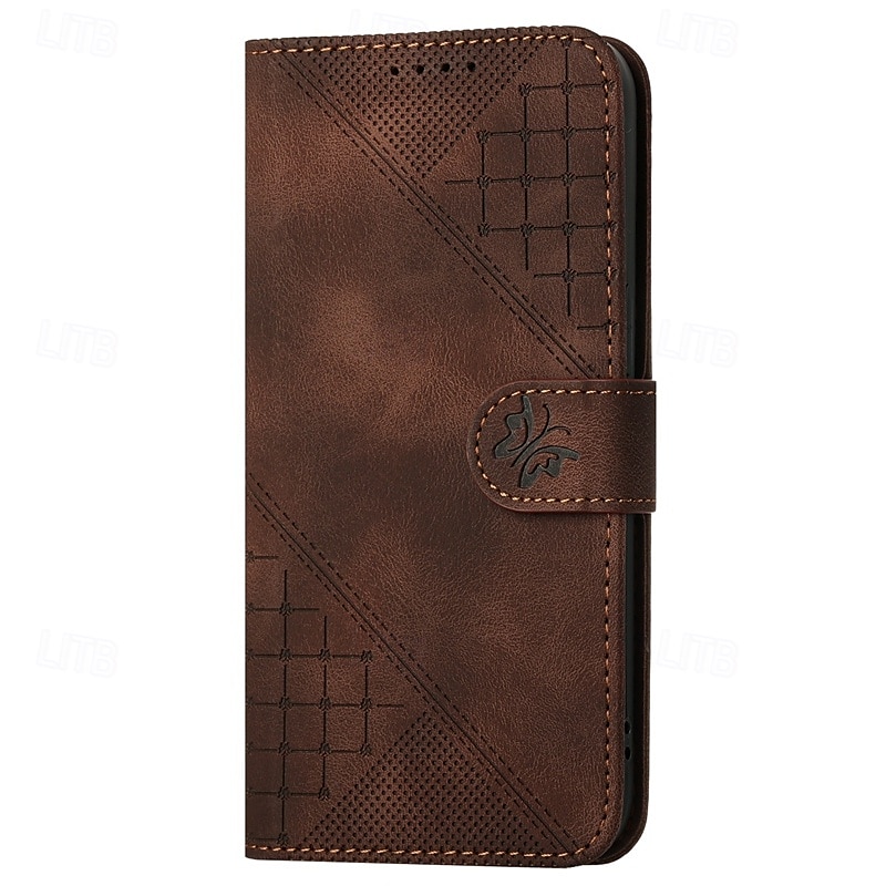 telefon Carcasă Pro S24 S23 S22 S21 Ultra Plus A55 5G S20 FE S25 Ultra Pouzdro na peněženku Magnetické s poutkem na zápěstí Stojánek Motýl Geometriské vzory TPU PU kůže 2025 - $15.99 –P1