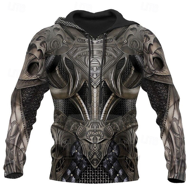 Férfi Grafikai nyomatok Viking Kapucnis felsőrész Kapucnis felsők Pulóver Pulóver kapucnis pulóver Hosszú ujj Kapucnis pulóver Kapucni Utcai sikk 3D nyomtatás Napi Sport Fekete Nyomtatott Tavasz & Ősz 2025 - $29.99 –P1