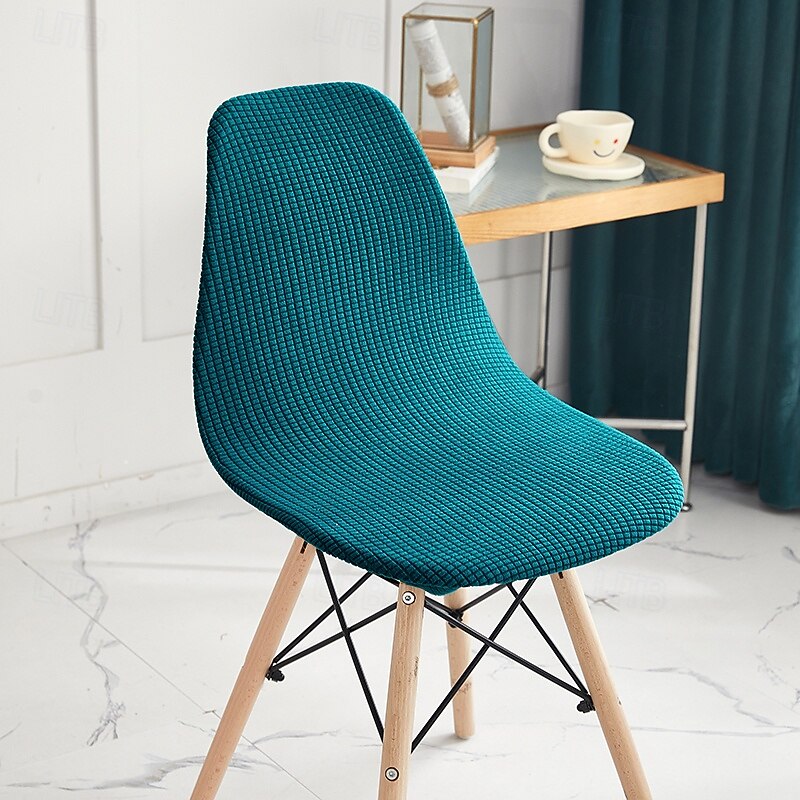 Fundas de concha para silla de comedor, funda curvada de licra sin brazos, funda de asiento lavable, fundas elásticas para taburete, decoración del hogar y la cocina 2025 - $15.49 –P1