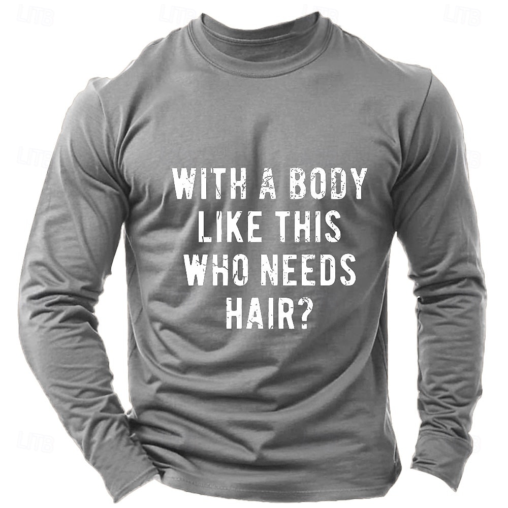 Homens Texto / Número Camiseta Camisa de manga longa 100% Algodão Manga Longa Gráfico Camisa Cinza Urze Claro Preto Vinho Camiseta confortável Férias Rua Roupas de estilistas de 2025 por $15.99 –P3
