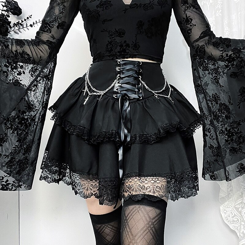 Gothique Steampunk Jupe Bal Masqué Fille gothique Femmes Mascarade Soirée Adulte Jupe de 2025 ? $32.99 –P1