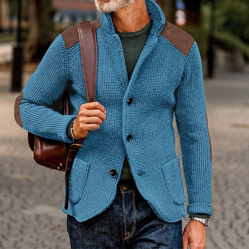 Hombre Pulóveres Chaqueta de Punto Vestido Suéter Chaqueta suéter Estriado Tejer Recortado De Punto Escote Chino Ropa Otoño Invierno Ejército verde Negro S M L 2025 - $37.99 –P4