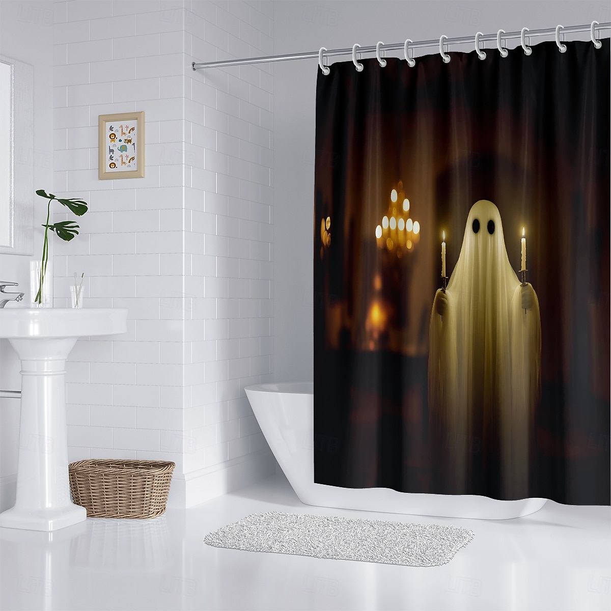 Dusjgardiner & Kroker Sølv Moderne polyester Vanntett 2025 - $23.99 –P2