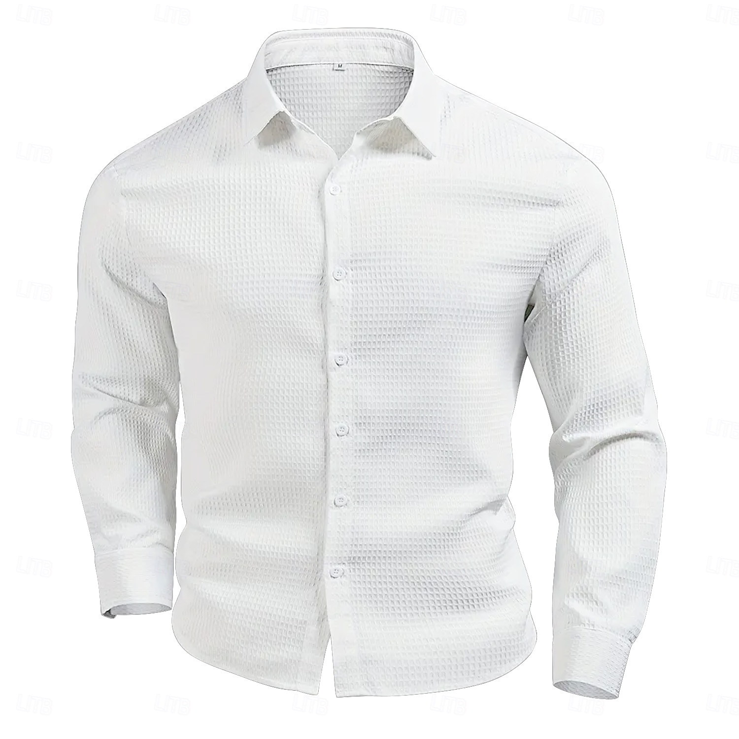 Herren Waffelhemd Sommerhemd Freizeithemd Waffelstrickhemd Weiß Hellgrün Rosa Dunkelgray Aprikose Langarm Mode Einfarbig Umlegekragen Urlaub Ferien Bekleidung Baumwolle Mode Arbeit Lässig Bequem 2025 - $25.99 –P1