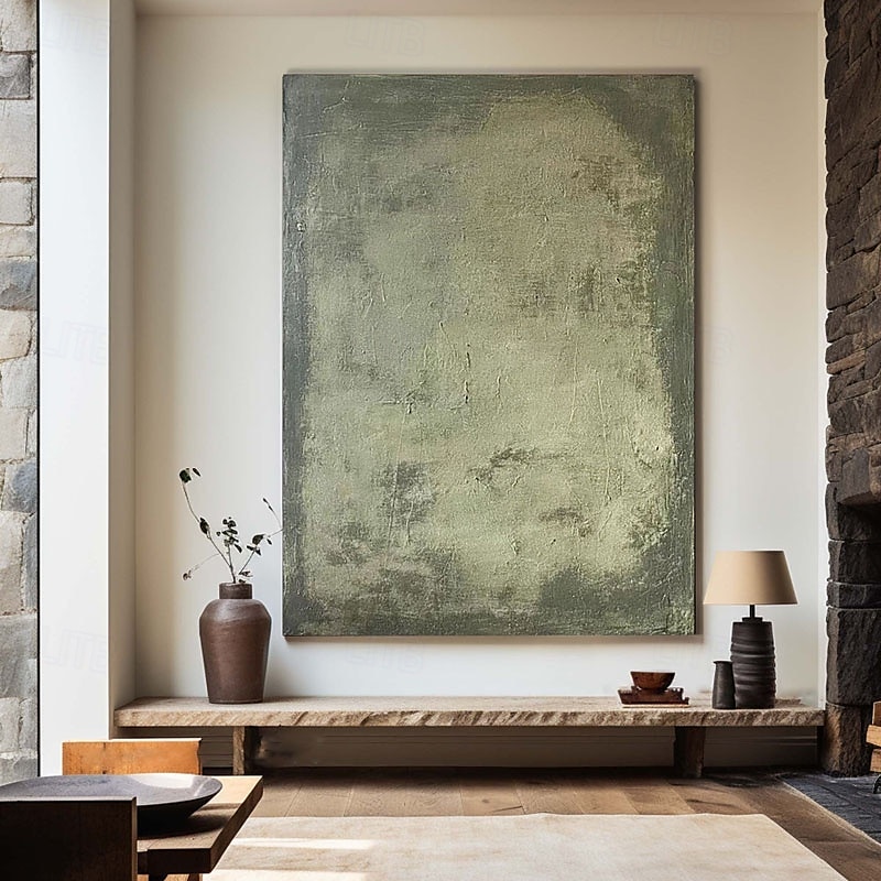 groot blauw groen abstract canvas kunst handgeschilderd olieverfschilderij op canvas modern origineel kunstwerk groen blauw abstract schilderij woonkamer decor geen frame 2025 - $125.99 –P2