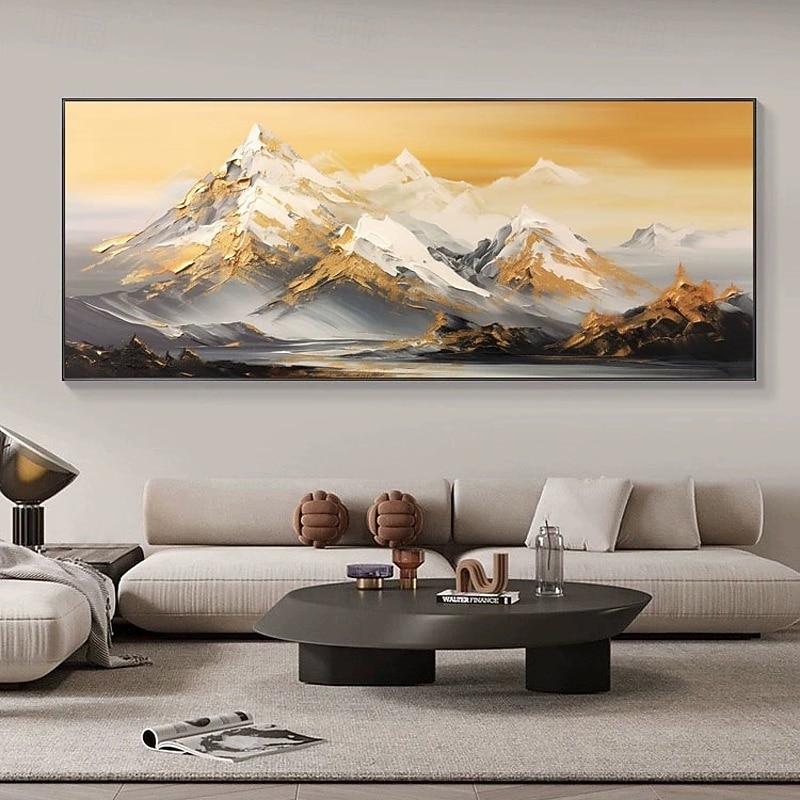 Pintura a óleo sobre tela pintada à mão montanha dourada pinturas de paisagens sala de estar grande arte de parede pintura personalizada decoração de casa sem moldura de 2026 por $101.99 –P12
