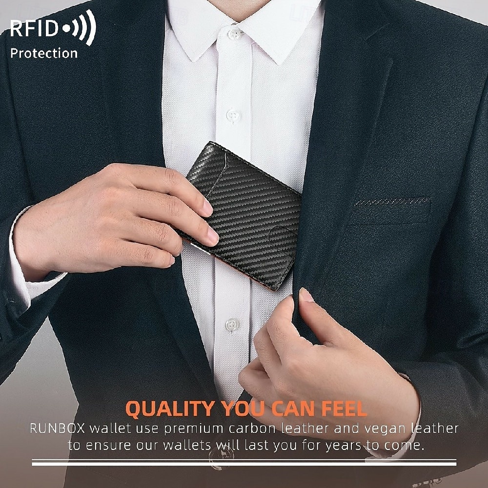 Кошелек с блокировкой RFID, простой многофункциональный тонкий складной держатель кредитных карт, портативный мужской кошелек с передним карманом и зажимом для денег 2025 - $15.99 –P6