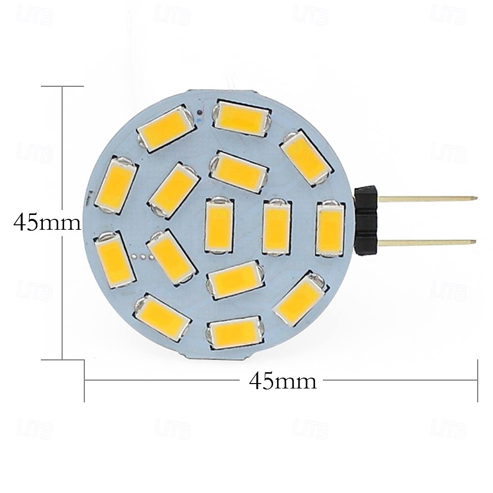 10ks led dvoukolíkové žárovky boční kolík 2w g4 kulatá 15 smd5730 stejnosměrný proud 12-24v teplá studená bílá ekvivalent k 20w výměně halogenové žárovky 120° úhel vyzařování 2025 - $34.99 –P1