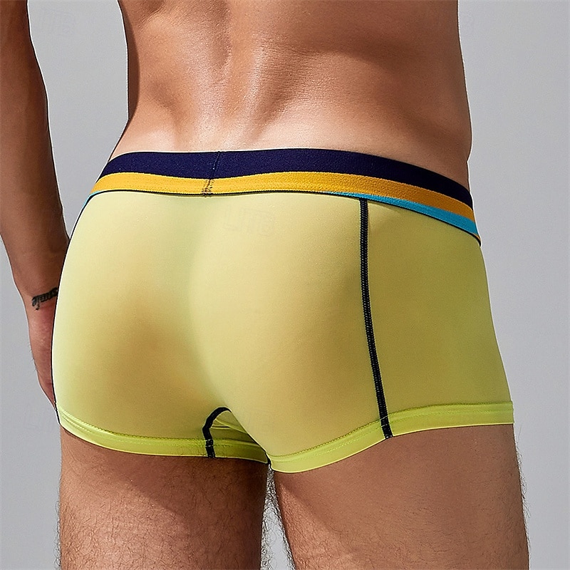 Herren 1 pc Unterwäsche Boxer Boxer-Shorts Nylon Atmungsaktiv Weich Komfortabel Farbblock Buchstabe Mittlere Hüfthöhe Schwarz Weiß 2025 - $10.49 –P15